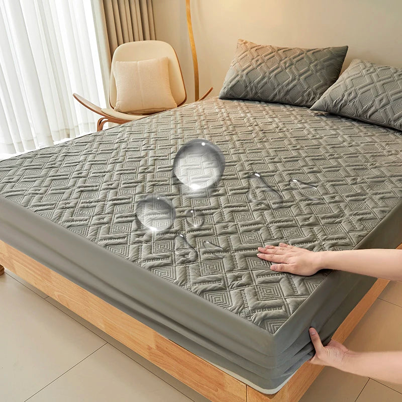 Waterproof Bed Sheet Quilted Throw Mattress Cover for Winter Elastic Fitted Sheet Protector Full Queen King 160/140*200cm