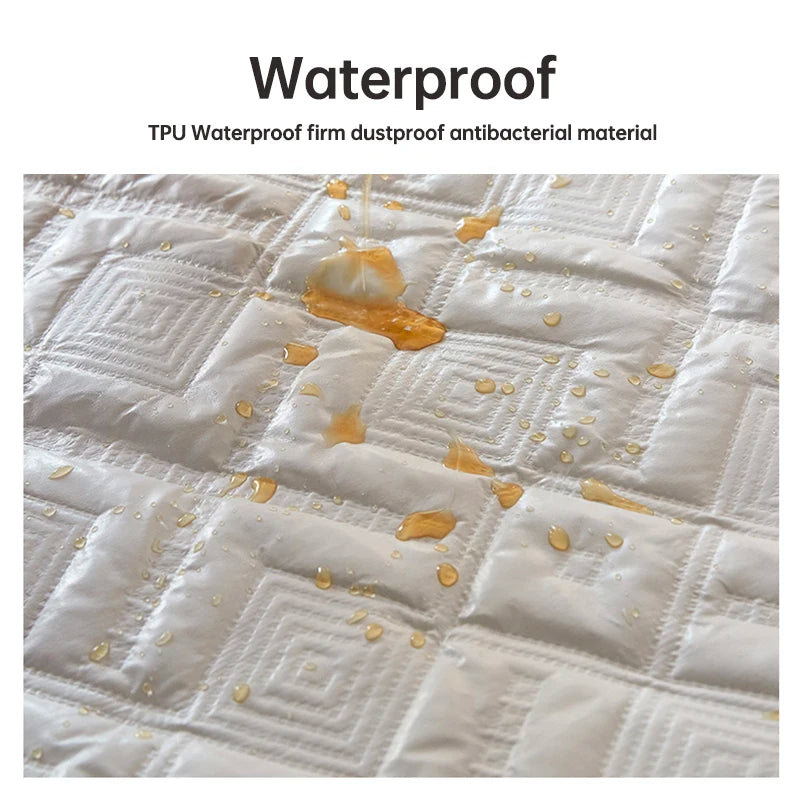 Waterproof Bed Sheet Quilted Throw Mattress Cover for Winter Elastic Fitted Sheet Protector Full Queen King 160/140*200cm