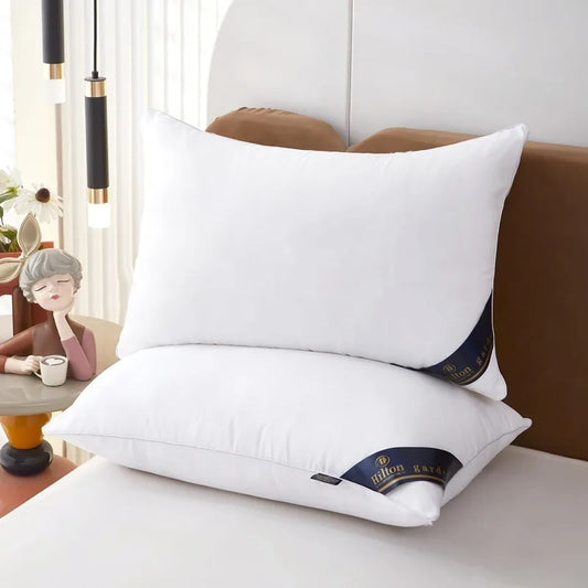 1PC Cotton White Bounce Back Pillow Solid Soft Comfortable Bedroom Bed Sleep Pillow