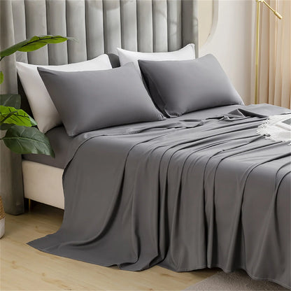 Bed sheet set-brushed microfiber bedding-sheets and pillowcases-deep pockets-easy fit-breathable soft hotel sheets 3-piece set