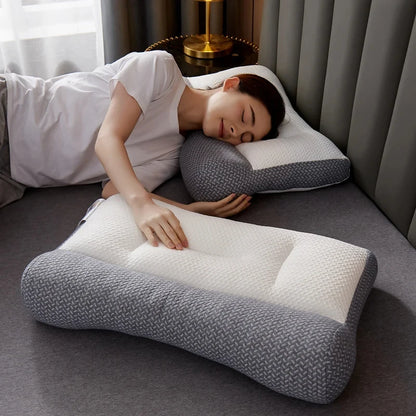 3D Neck Pillow Orthopedic To Help Sleep And Protect The Neck High Elastic Soft Porosity Washable Pillows Bedding For Hotel Home