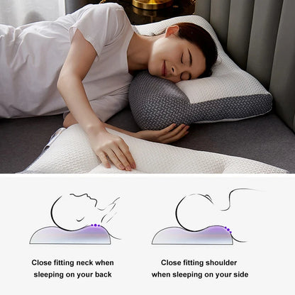 3D Neck Pillow Orthopedic To Help Sleep And Protect The Neck High Elastic Soft Porosity Washable Pillows Bedding For Hotel Home