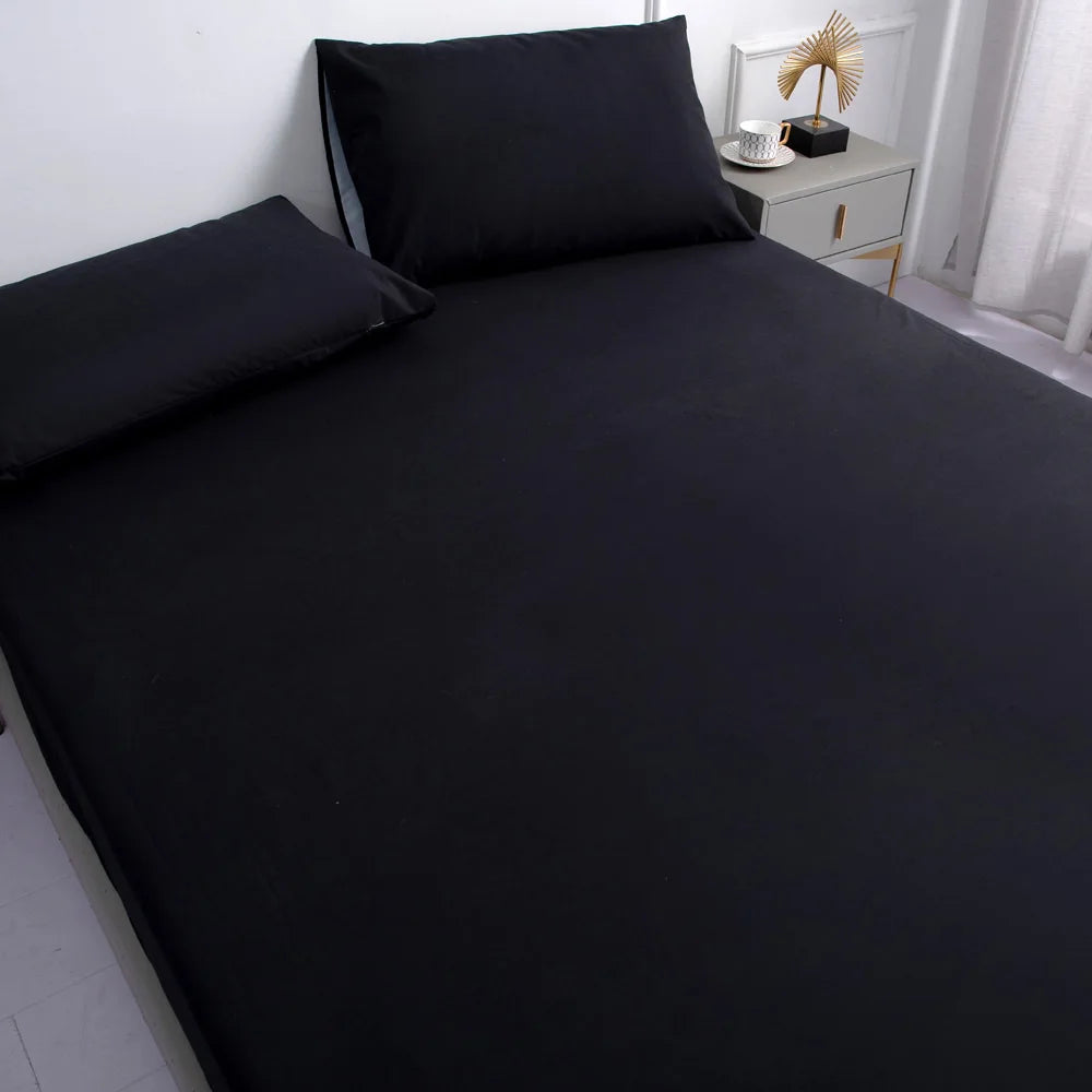 Black Waterproof Fitted Sheet Home Bed Cover Sabana Summer Spring Winter Mattress Covers With Elastic (no pillowcase)